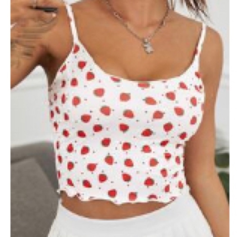 strawberry print tank top